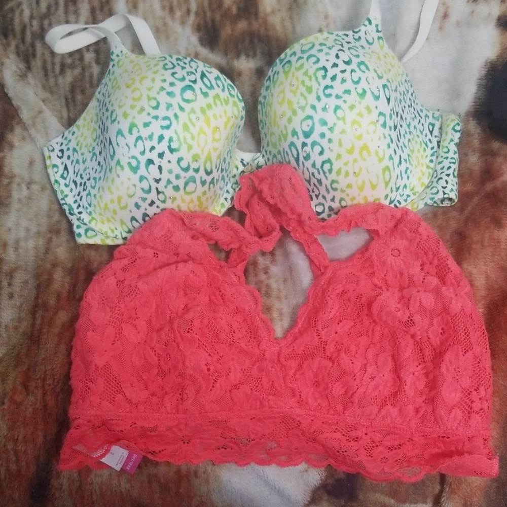 VS underwire bra and NOBO bralette